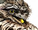 Tawny Frogmouth Pencil - watercolour