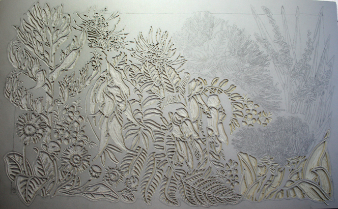 NZ Wildflowers Linoblock 2