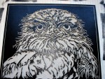 Lino printing block - inked