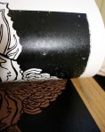 Linoblock printing flaw - dirt & linochips