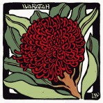 25. Waratah - Linocut