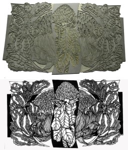 Waratahs - Template and Linoblock