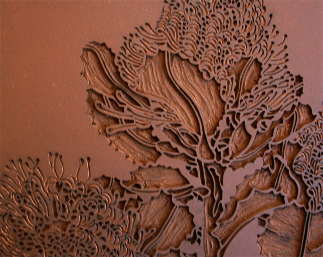 banksia-coccinea-linocut-block-2