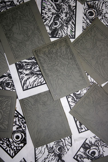 tawny-frogmouth-expressions-linocut-blocks