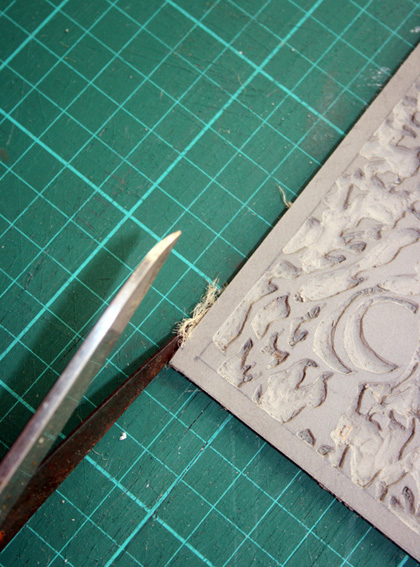 Preparing Linocut Blocks for Printing 3