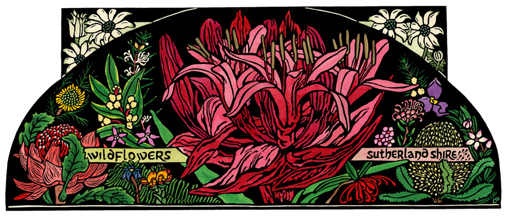 Australian Wildflower Linocut - Wildflowers Sutherland