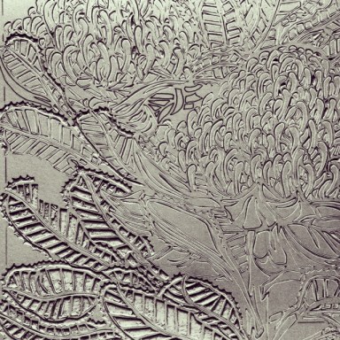 Waratah Tryptich Central Panel Carving