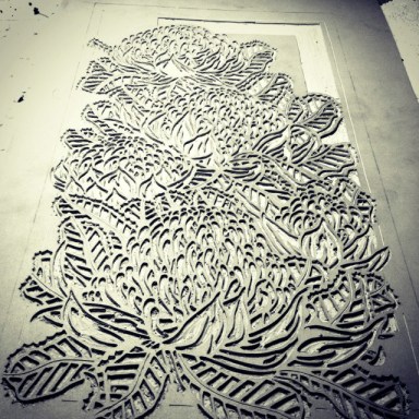 Waratah Tryptich Panel 1 Carving