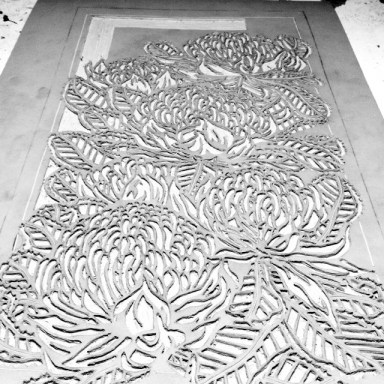 Waratah Tryptich Panel 2 Carving