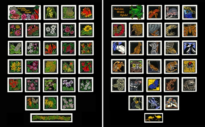 Australian Alphabets - Linocut WEB